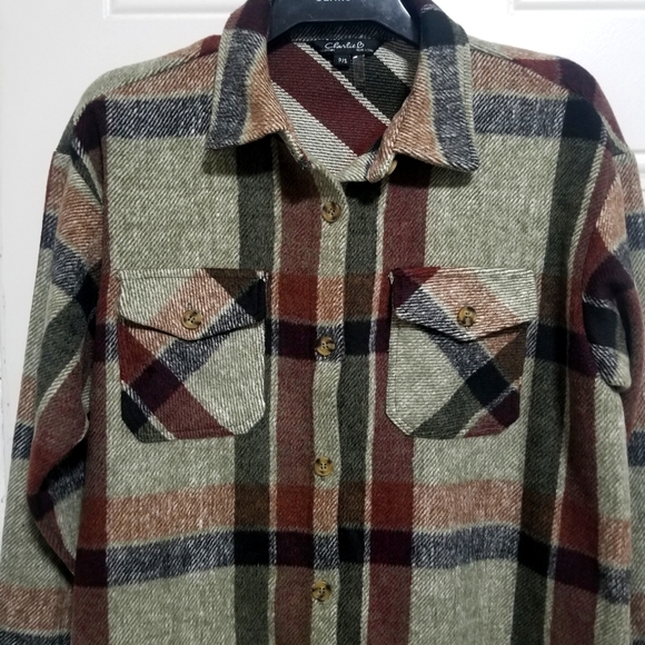 Charlie B Plaid Flannel Shirt Jacket. Size: Small. - Picture 5 of 8